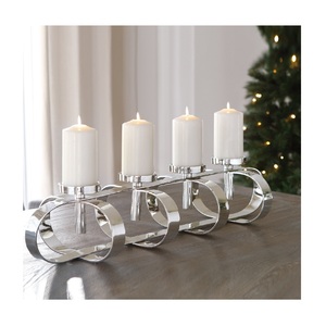 Modern Design Aluminum Nickel Plated 4 Arms Wax Candle Holder Restaurant & Hotels Christmas Decorative Handmade Candle Stand - Product Image 2