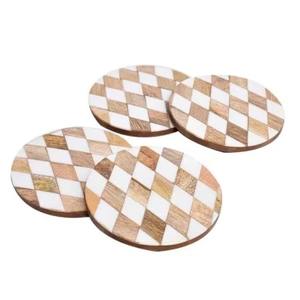 Posavasos con forma de Rombus de diseñador, elegantes alfombrillas de resina con incrustaciones de madera para cocina, Bar, sala de estar y mesa de oficina, uso de la India - Product Image 6