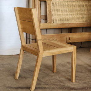 Chaise de salle à manger en teck d'extérieur de style moderne coussin imperméable pour la maison, hôtel, restaurant et cuisine pour le parc - Product Image 3