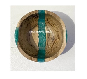 Nuevo cuenco de madera y resina epoxi para el hogar, cocina, mesa, vajilla, cuenco, tamaño personalizado, forma redonda, calidad superior de la India - Product Image 4