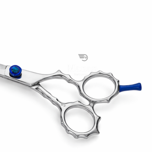 Ciseaux de coiffure professionnels 6,5 pouces en acier inoxydable, ciseaux de barbier avec poignée artistique et accent bleu, outil de salon - Product Image 3