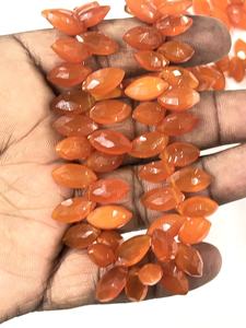 Perles Briolette en forme de marquise à facettes en cornaline rouge naturelle AAA 7x14mm taille 17 pouces perles de pierre - Product Image 4