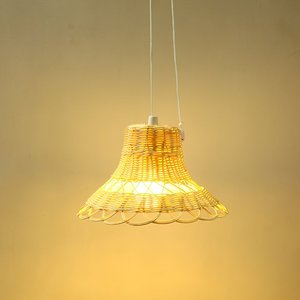 Lámpara de techo tejida a mano con forma de campana, lámparas colgantes de ratán Natural para interiores bohemios modernos, cubiertas de luz de diseño rústico - Product Image 3