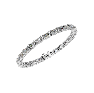 Pulsera clásica de tenis de platino 950 para mujer VVS D Moissanite corte esmeralda joyería fina personalizable para bodas OEM ODM - Product Image 1