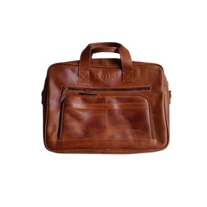 Sac d'ordinateur portable en cuir vintage durable pour le travail de bureau et l'école de voyage d'affaires avec sangle réglable - Product Image 1