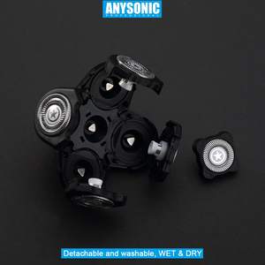 Cabezales de Repuesto Universales para Afeitadora Eléctrica para Hombre, Resistentes al Agua IPX7, 5 Cuchillas, Negras, Triple Cuchilla, Lavables, para Cara y Cuerpo, Afeitadora Rotatoria - Product Image 3