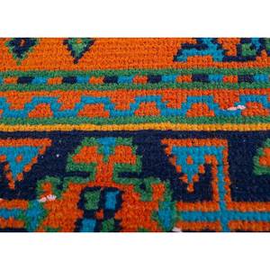 Tapis en laine noué à la main rouge et orange vintage Pae-2498, grand motif géométrique pour la maison, le salon, le couloir - Tapis Jaipur US - Product Image 3