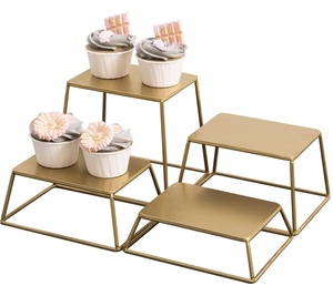 Trusted Manufacturer of 2 Tier Golden Color Metal Cup <b>Cake</b> <b>Stand</b> With Customized Sizes for Birthday Parties With Sizes 9 Inches - Product Image 2