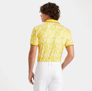 Camiseta Polo de Manga Corta con Estampado Floral Amarillo para Hombre, Diseño Transpirable de Algodón Oxford, Corte Regular, Estilo Casual, Nueva Moda OEM - Product Image 5