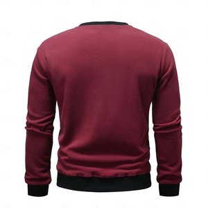 Sudadera de Forro Polar Verde para Hombre, Cuello Redondo, Corte Regular, Color Sólido, Informal, Otoñal, Tejida, Manga Larga, Diseño Transpirable - Product Image 5