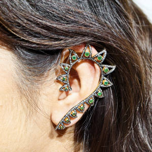 REYES, elegantes pendientes victorianos de piedras preciosas de Esmeralda verde en oro de 14K, joyería de diamantes reales de Plata de Ley 925 para mujer - Product Image 4