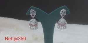 Stylish American Diamond <b>Earrings</b> Jewelry Set for Women Designer Brass Set for Weddings and Ethnic Celebrations - Product Image 4