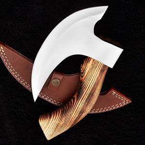 Rebanadora de pizza de acero inoxidable hecha a mano de alta calidad, cuchillo de Chef vikingo Original con Funda de cuero para uso en la cocina - Product Image 3