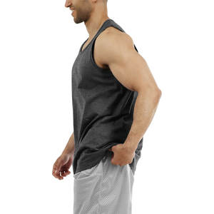 Venta al por mayor camisas sin mangas 100% algodón ajuste gimnasio chalecos hombres de secado rápido camisetas sin mangas ropa de fitness - Product Image 3