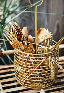 Support à ustensiles en laiton de haute qualité, design élégant fait main pour cuillères, fourchettes, couteaux, disponible en gros - Product Image 2