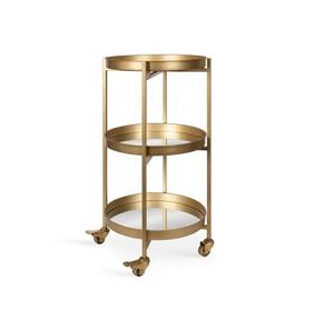 Carrito para servir comida único 2023, carrito decorativo con acabado dorado de acero inoxidable a precio mayorista - Product Image 2