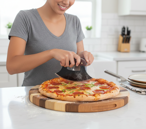 Couteau Ulu en acier inoxydable fait main, bol/planche à découper, 8,5 pouces x 9 pouces, ensemble de couteau en bouleau d'Alaska avec étui - Product Image 6