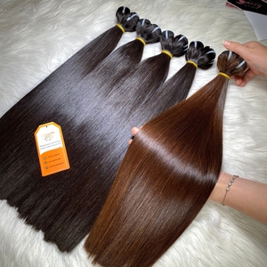 Extensión de cabello humano de alta calidad Super Bone Straight Natural Black, Natural Brown Color Cutícula Aligned Hair - Product Image 5