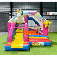Château gonflable commercial de grande taille Hpfburg Einhorn Unicorn pour enfants avec toboggan