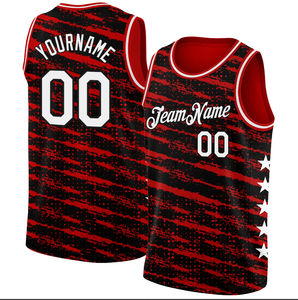 Ensemble de basket-ball unisexe personnalisé maillot double face noir rouge vêtements de sport respirants à sublimation maillot pour enfants de taille Plus à vendre - Product Image 4