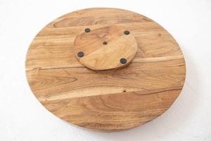 Plateau rotatif en bois Smooth-Spin Lazy Susan pour buffet de table et service de fête - Product Image 3