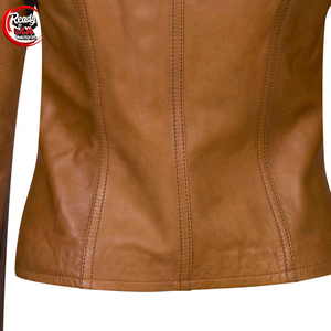 Chaquetas hechas de cuero de piel de cordero genuino para mujer Diseño personalizado Blazers de cuero hechos a mano para damas - Product Image 6