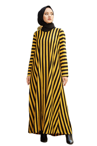 Nuevo Diseño a Rayas, Vestido Turco de Moda para Bodas, Ropa Elegante para Mujer, Abaya Larga de Polietersulfona para las Cuatro Estaciones - Product Image 2