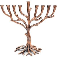 Menorah Hanukkah Bougeoir En Laiton Antique Fini Métal Aluminium 9 Menorah Bougeoir Décoratif