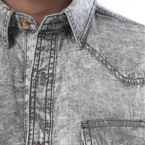 เสื้อเชิ้ตยีนส์ผู้ชาย แขนยาว ผ้าฝ้าย 100% สไตล์ลำลอง ราคาถูก ขายดี - Product Image 6