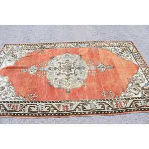 Tapis turc vintage 4,8x8,3 pi (147x254 cm), tapis en laine rouge à motifs floraux - Product Image 3