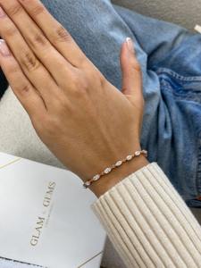 ได้รับการรับรองจาก VVS Marquise Lab ปลูกเพชรโรสโกลด์925เงินสเตอร์ลิงเครื่องประดับชั้นดีสำหรับผู้หญิงจากอินเดีย - Product Image 4