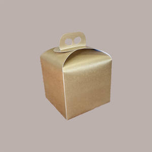 10 pièces or peau graphique carton 200x200H180mm fournitures de vacances de noël-boîte-cadeau pour 1kg grand porte-panettone - Product Image 5