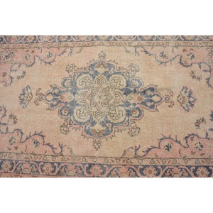 Alfombra Turca de 3.9x6.7 pies, Alfombra Vintage, Alfombra Azul de Lana del Suroeste - Product Image 5