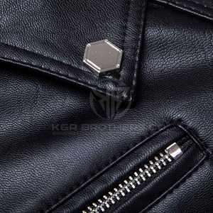 Chaqueta de Invierno de Cuero para Hombre, Elegante, Ajustada, con Cuello Alto y Logotipo Frontal, con Capucha, Suave, para Uso Diario Informal - Product Image 5