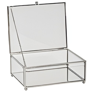 Joyero de tamaño personalizable Vintage hermoso diseño de cristal joyero hecho a mano joyería clásica chapada en oro - Product Image 2