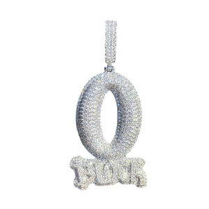 Colgante de Letra Inicial Hip Hop Completamente Engastado, Personalizado, Plata de Ley 925, Diamante Moissanita, Joyería Hip Hop para Hombre - Product Image 3