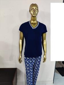 Conjunto de pijamas de algodón 100% en toda la parte superior inferior impresa con impresión se puede personalizar tela estampada estilo Manga fabricada en la India - Product Image 6