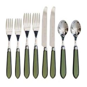 ชุดช้อนส้อมมีดมือจับเรซินระดับสูงพร้อมสแตนเลสป้องกันสนิมและรายละเอียดที่ซับซ้อนเพื่อสัมผัสการรับประทานอาหารสุดหรู - Product Image 3