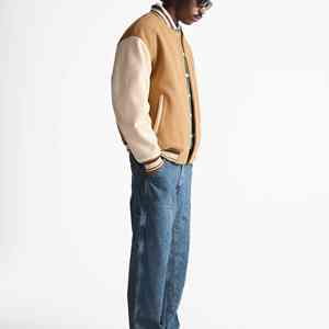 Veste de baseball d'hiver fine pour homme de haute qualité, sur mesure, vente en gros, tissu en toile, logo frontal, broderie vintage - Product Image 6