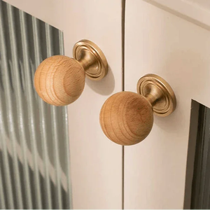 Premium Wooden Decorative Knobs with Beautiful Smooth Design Handcrafted Cabinet <b>Drawer</b> Door Pulls - Product Image 2