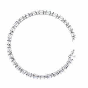 IGI Certified Round & Emerald Cut Lab Grown Diamond Tennis Bracelet in 9K Yellow / White / Rose Gold - Product Image 5