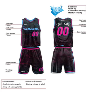 Usine personnalisée Club Team Usa maillots de basket-ball dernière conception de maillot de basket-ball 2024 uniforme de basket-ball réversible noir Orange - Product Image 4