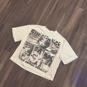 เสื้อยืดคอกลมแขนสั้นทรงโอเวอร์ไซส์ผ้าฝ้ายลำลองสำหรับผู้ชาย พิมพ์ลาย DTG พร้อมโลโก้ ขายส่ง - Product Image 5