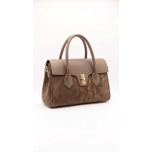 Structured <b>Handbag</b> in Genuine Dollaro and Suede Leather - Made in Italy - Art. 26098 - Product Image 6