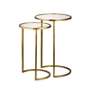 Gold Iron Glass Side Table Modern Metal <b>Stool</b> For Home Office Restaurant High Quality Commercial Buyers Hot Selling Best 2023 - Product Image 1