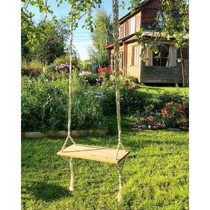 Balançoire en bois macramé style bohème pour adulte, pour utilisation en extérieur, pour mobilier d'extérieur - Product Image 1