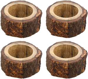 Rond de serviette en bois et vadrouille de bonne qualité Rond de serviette de forme ronde de dernière conception pour la décoration de table de mariage - Product Image 5