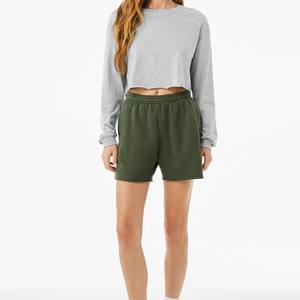 Pantalones cortos de jogging de algodón alto para mujer, pantalones cortos de sudor Premium transpirables cómodos, fábrica al por mayor, diseño personalizado, estilo informal - Product Image 1