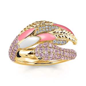 Bague de mode en argent sterling Jeulia Love and Passion Pink Flamingo - Product Image 2