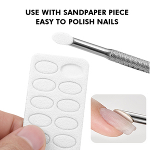 Outil de gravure en acier inoxydable de qualité supérieure, grade A+, grattoir à boucle, biseau circulaire, pousse-cuticules double extrémité, kit de manucure - Product Image 2